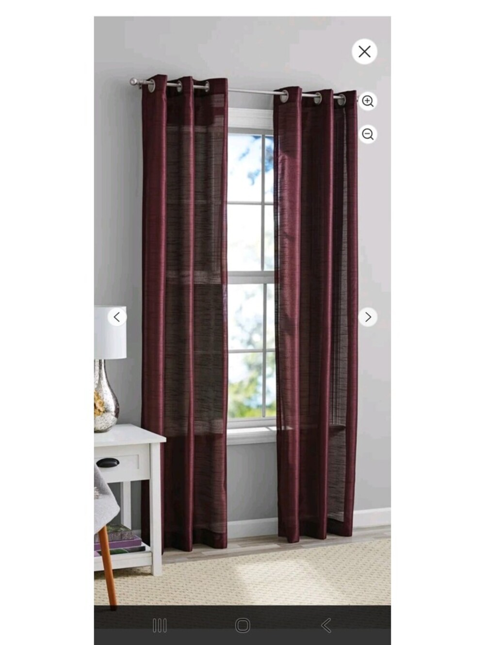 Faux Silk Light Filtering Grommet curtain panels (2) 37" x 84" - Picture 3 of 8